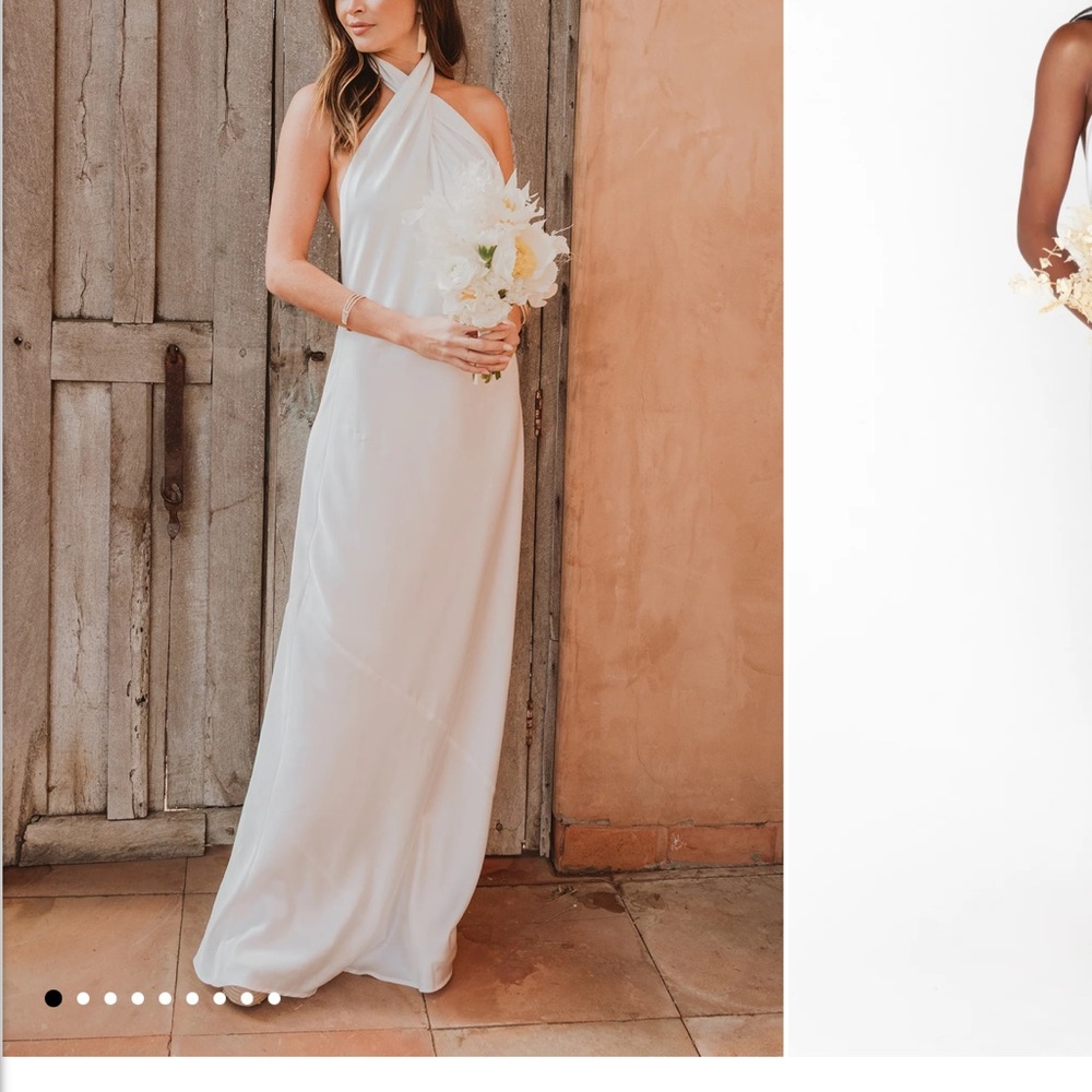 Elegant White Halter Maxi Dress